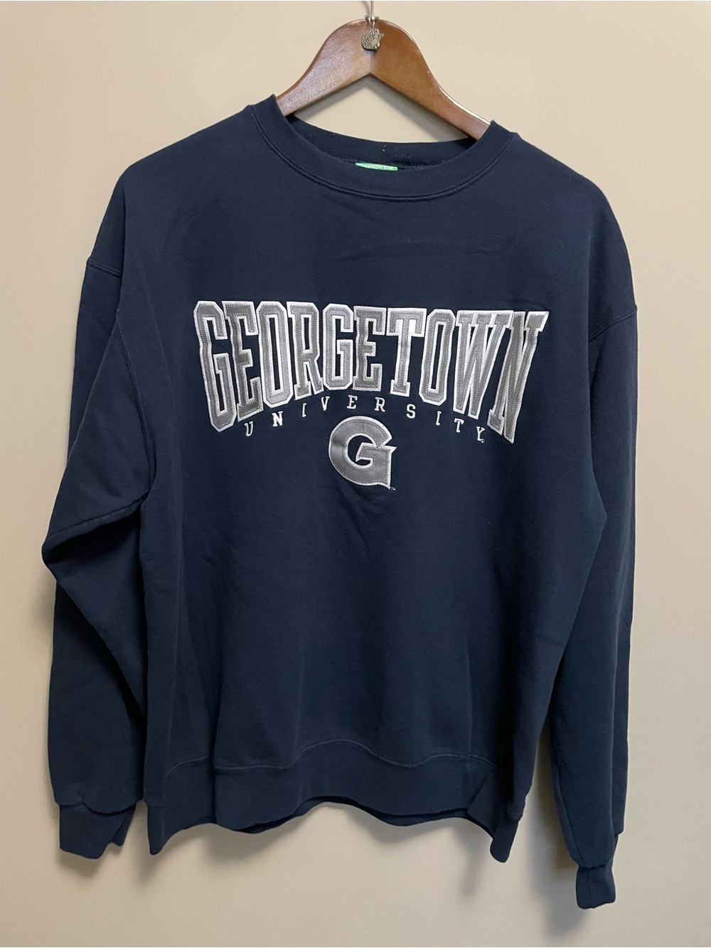 Georgetown University Navy Blue Champion Crewneck Sweatshirt Men’s Large